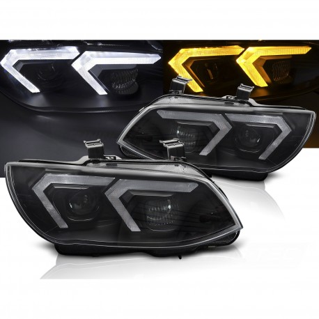 PHARES NOIRS FEUX DE JOUR LED BAR BMW SERIE 3 E92 E93 XENON SANS ASF 2010-2013 (06291)