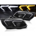PHARES NOIRS FEUX DE JOUR LED BAR BMW SERIE 3 E92 E93 XENON SANS ASF 2010-2013 (06291)