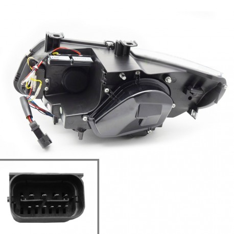 PHARES NOIRS FEUX DE JOUR LED BAR BMW SERIE 3 E92 E93 XENON SANS ASF 2010-2013 (06291)