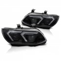 PHARES NOIRS FEUX DE JOUR LED BAR BMW SERIE 3 E92 E93 XENON SANS ASF 2010-2013 (06291)