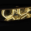 PHARES CHROMES FEUX DE JOUR LED JAUNES BMW SERIE 3 E92 E93 XENON SANS ASF 2006-2010 (06363)