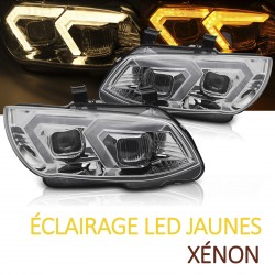 PHARES NOIRS FEUX DE JOUR 3D LED JAUNES BMW SERIE 3 E92 E93 XENON SANS ASF 2010-2013 (06373)