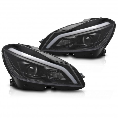 PHARES NOIRS FEUX DE JOUR CLIGNOTANTS LED DYNAMIQUES MERCEDES W204 2011-2014 (06375)