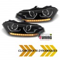 PHARES NOIRS FEUX CLIGNOTANTS SEQUENTIELS VW POLO 6 AW 2G 2017-2021 (05747)