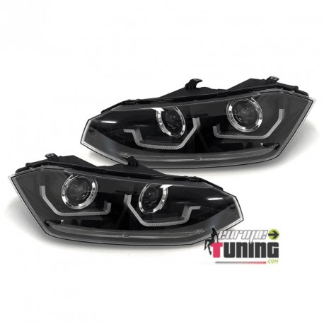PHARES NOIRS FEUX CLIGNOTANTS SEQUENTIELS VW POLO 6 AW 2G 2017-2021 (05747)