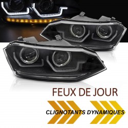 PHARES NOIRS FEUX CLIGNOTANTS SEQUENTIELS VW POLO 6 AW 2G 2017-2021 (05747)