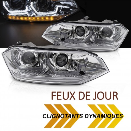 PHARES NOIRS FEUX CLIGNOTANTS SEQUENTIELS VW POLO 6 AW 2G 2017-2021 (05747)