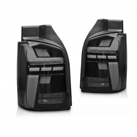 FEUX FUMES NOIRS FULL LED DYNAMIQUES VW T5 BUS TRANSPORTEUR HAYON 2003-2015 (06383)