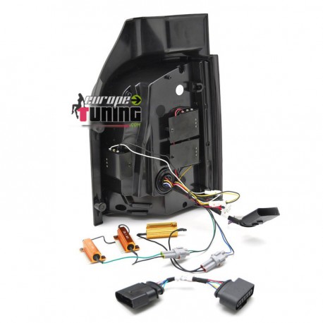 FEUX FUMES NOIRS FULL LED DYNAMIQUES VW T5 BUS TRANSPORTEUR HAYON 2003-2015 (06383)