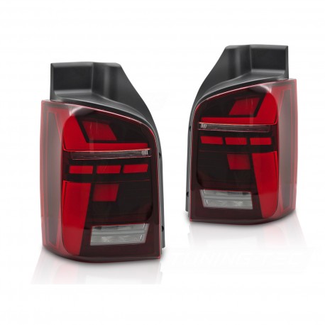 FEUX ROUGES FULL LED DYNAMIQUES VW T5 BUS TRANSPORTEUR HAYON 2003-2015 (06384)