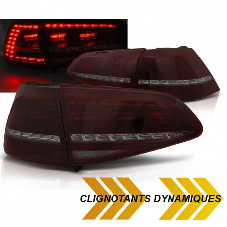 FEUX ROUGES NOIRS CLIGNOTANTS LED DYNAMIQUES VW GOLF 7 PH1 2012-2017 (06397)