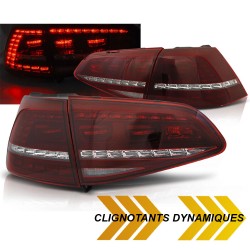 FEUX ROUGES NOIRS CLIGNOTANTS LED DYNAMIQUES VW GOLF 7 PH1 2012-2017 (06397)