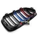 CALANDRES DOUBLE LAMES TRICOLOR MOTORSPORT BMW SERIE 1 F20 F21 2015-2018 (06404)