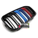 CALANDRES DOUBLE LAMES TRICOLOR MOTORSPORT BMW SERIE 1 F20 F21 2015-2018 (06404)