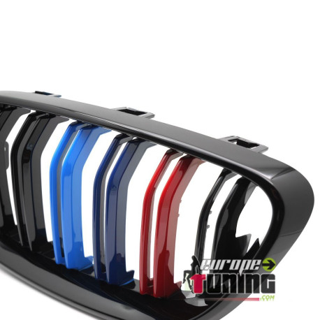 CALANDRES DOUBLE LAMES TRICOLOR MOTORSPORT BMW SERIE 2 F22 F23 2013-2021 (06405)