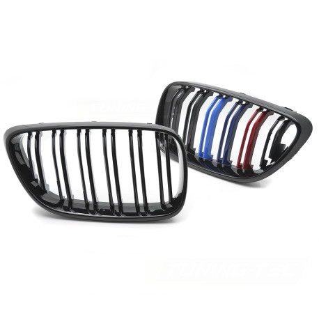 CALANDRES DOUBLE LAMES TRICOLOR MOTORSPORT BMW SERIE 2 F22 F23 2013-2021 (06405)