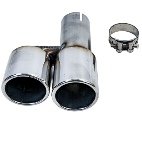 EMBOUT SILENCIEUX ECHAPPEMENT UNIVERSEL DOUBLE SORTIES DUPLEX (04422)