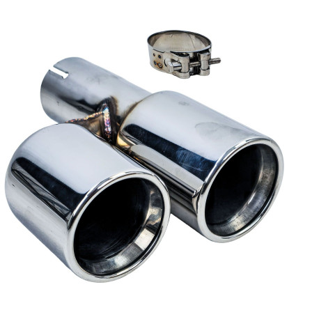 EMBOUT SILENCIEUX ECHAPPEMENT UNIVERSEL DOUBLE SORTIES DUPLEX (04422)