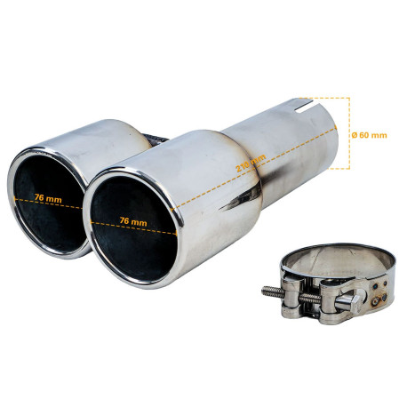 EMBOUT SILENCIEUX ECHAPPEMENT UNIVERSEL DOUBLE SORTIES DUPLEX (04422)