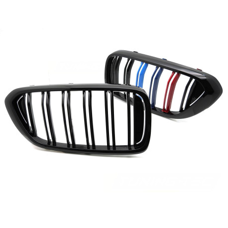 GRILLE CALANDRE DOUBLE LAMES TRICOLOR MOTORSPORT BMW SERIE 6 G32 GT 2017-2020 (06410)