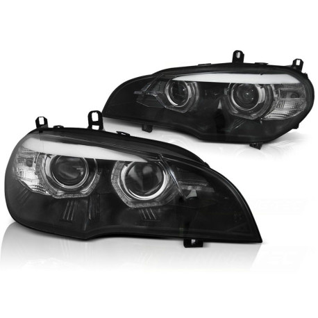 PHARES NOIRS CONVERSION FULL LED AVEC FEUX DE JOUR BMW X5 E70 XENON 2007-2013 (06419)