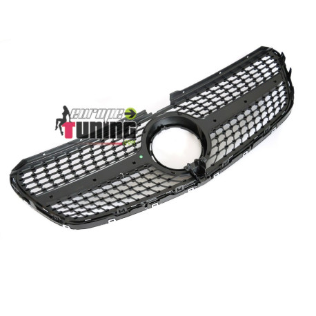 CALANDRE GRILLE DIAMANT NOIRE ET CHROME LIGNE GT-R MERCEDES CLASSE V 2014-2019 (06429)