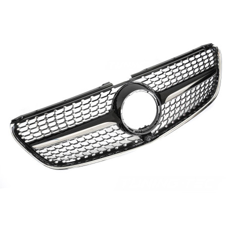 CALANDRE GRILLE DIAMANT NOIRE ET CHROME LIGNE GT-R MERCEDES CLASSE V 2014-2019 (06429)