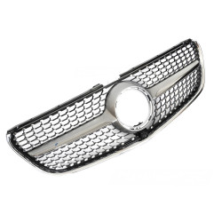 CALANDRE GRILLE DIAMANT SILVER CHROME NOIRE LIGNE GT-R MERCEDES CLASSE V 2014-2019 (06430)