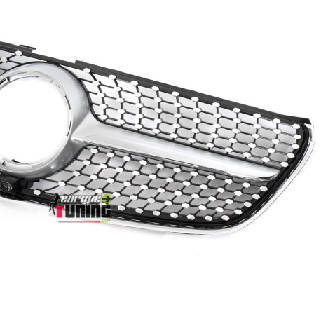 CALANDRE GRILLE DIAMANT NOIRE ET CHROME LIGNE GT-R MERCEDES CLASSE V 2014-2019 (06429)