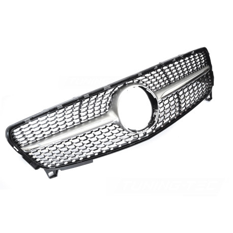 CALANDRE GRILLE DIAMANT SILVER CHROME LIGNE GT-R MERCEDES CLASSE A W176 2015-2018 (06434)