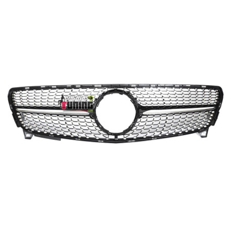CALANDRE GRILLE DIAMANT SILVER CHROME LIGNE GT-R MERCEDES CLASSE A W176 2015-2018 (06434)