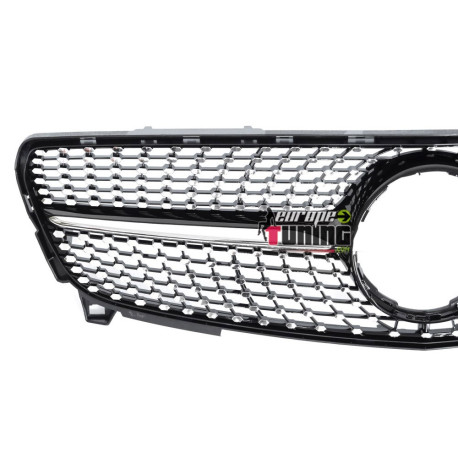 CALANDRE GRILLE DIAMANT SILVER CHROME LIGNE GT-R MERCEDES CLASSE A W176 2015-2018 (06434)