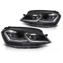 PHARES BANDES SILVER CLIGNOTANTS DYNAMIQUES FEUX DE JOUR LED VW GOLF 7 2013-2017 (06436)