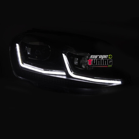 PHARES BANDES ROUGES CLIGNOTANTS DYNAMIQUES FEUX DE JOUR LED VW GOLF 7 2017-2019 (06438)