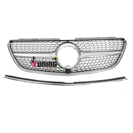 CALANDRE DIAMANT LIGNE AMG SILVER CHROME MERCEDES VITO W447 2014-2019 (06488)