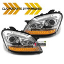 PHARES CHROMES FEUX CLIGNOTANTS LED DYNAMIQUES MERCEDES ML W164 2008-2011 PH2 (06493)