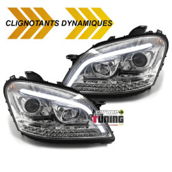 PHARES CHROMES FEUX CLIGNOTANTS LED DYNAMIQUES MERCEDES ML W164 2008-2011 PH2 (06493)
