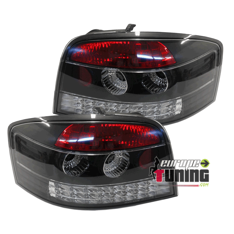FEUX A LED NOIRS TUNING AUDI A3 8P (03424)