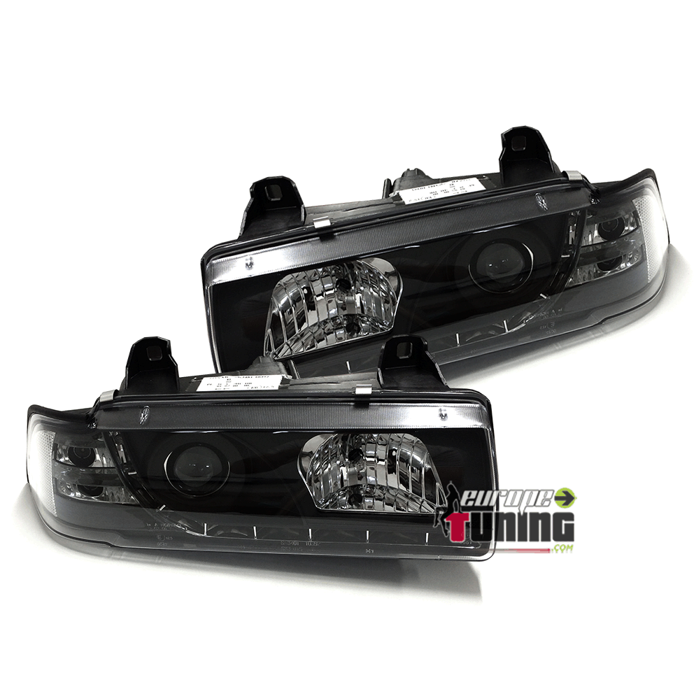 PHARES DRL DE JOUR DIURNE NOIRS BMW E36 BERLINE / TOURING (03324)