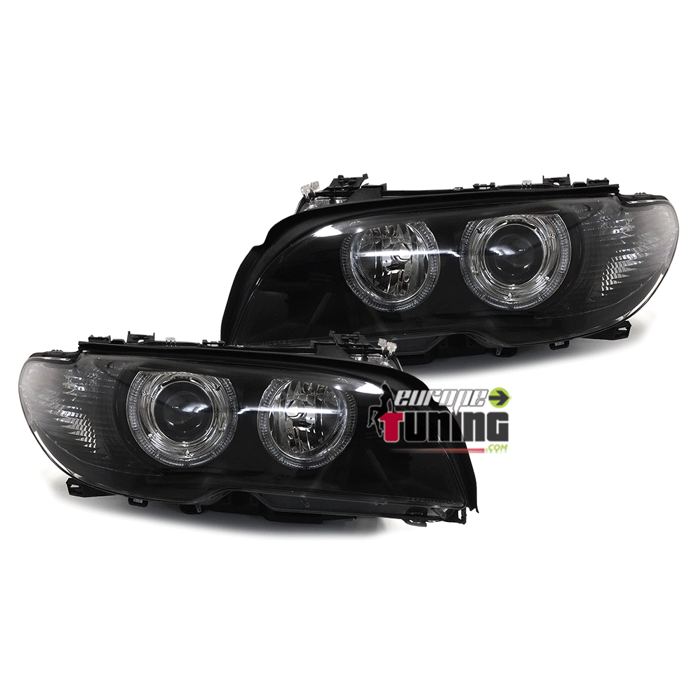 PHARES ANGEL EYES NOIRS BMW E46 COUPE / CABRIO 03-06 (00976)