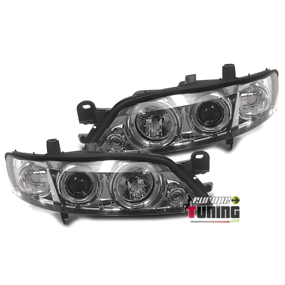 PHARES FEUX AVANTS ANGEL EYES LED CHROME OPEL VECTRA B 1999-2002 PH2 (04060)