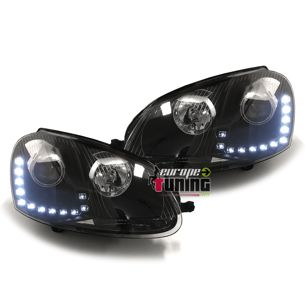 PHARES DIURNES DRL NOIRS GOLF 5 (03697)