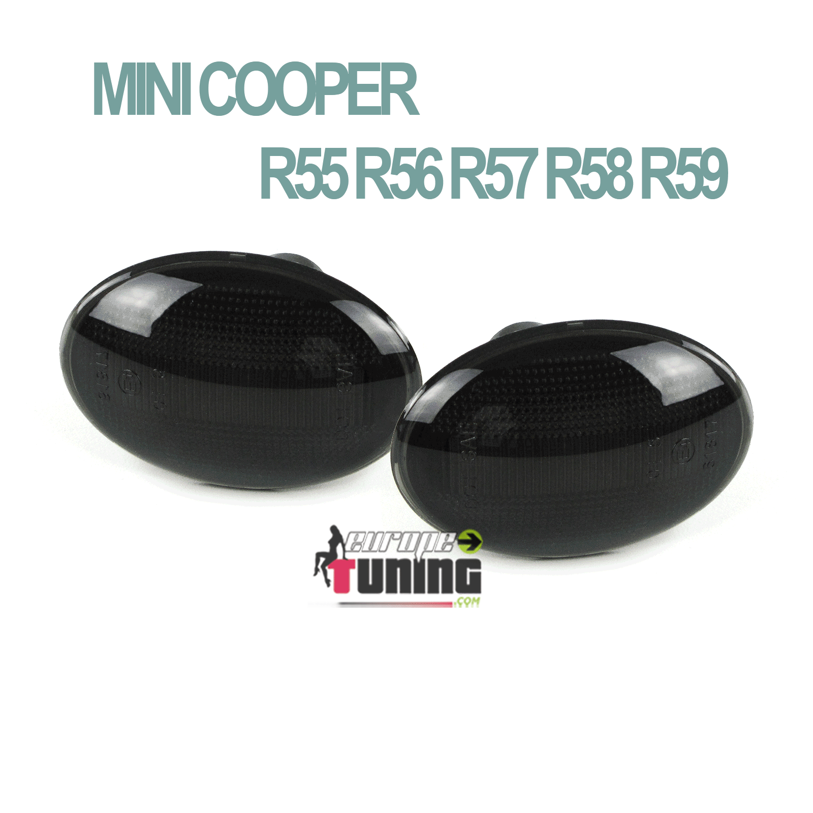 REPETITEURS NOIRS CLIGNOTANTS LEDS MINI COOPER R55 R56 R57 R58 R59 (04881)