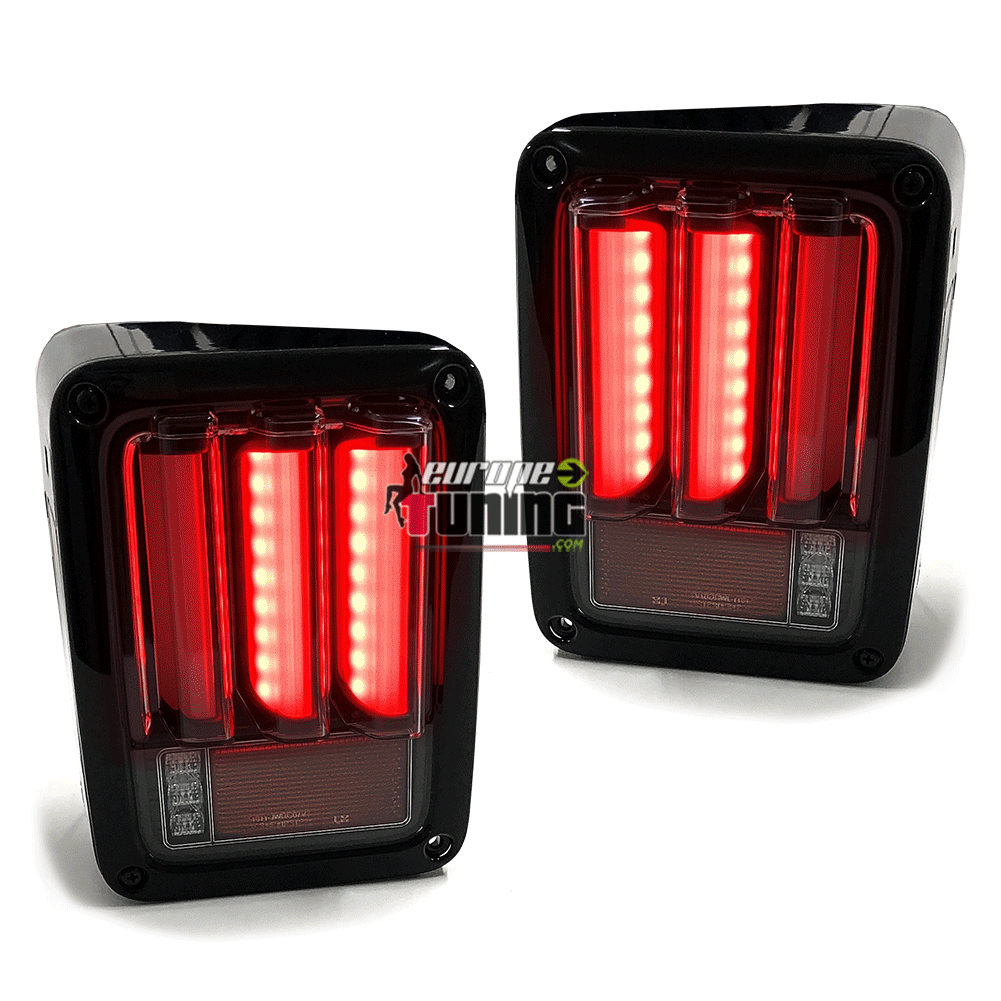 FEUX SPORT NOIRS TUBES LED CELIS JEEP WRANGLER JK 2007-2018 (05384)