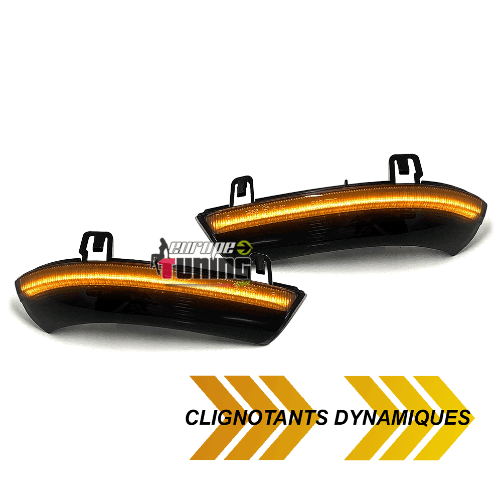 CLIGNOTANTS RETROVISEURS NOIRS SEQUENTIELS LED DYNAMIQUE VW GOLF 5 - GOLF 6 SW - VW PASSAT (05579)