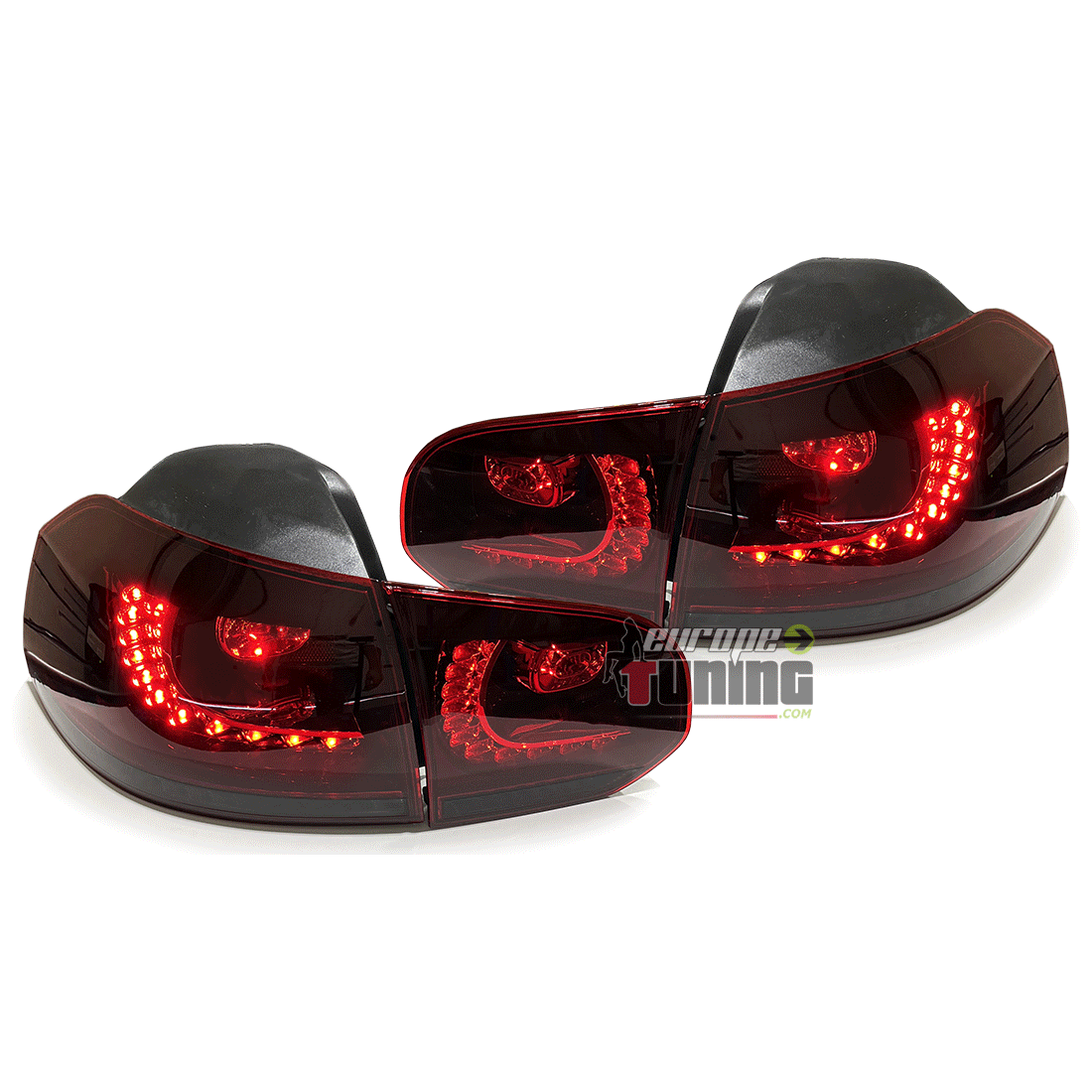 FEUX ROUGES FUMES FULL LED DYNAMIQUES VW GOLF 6 2008-2013 (06252)